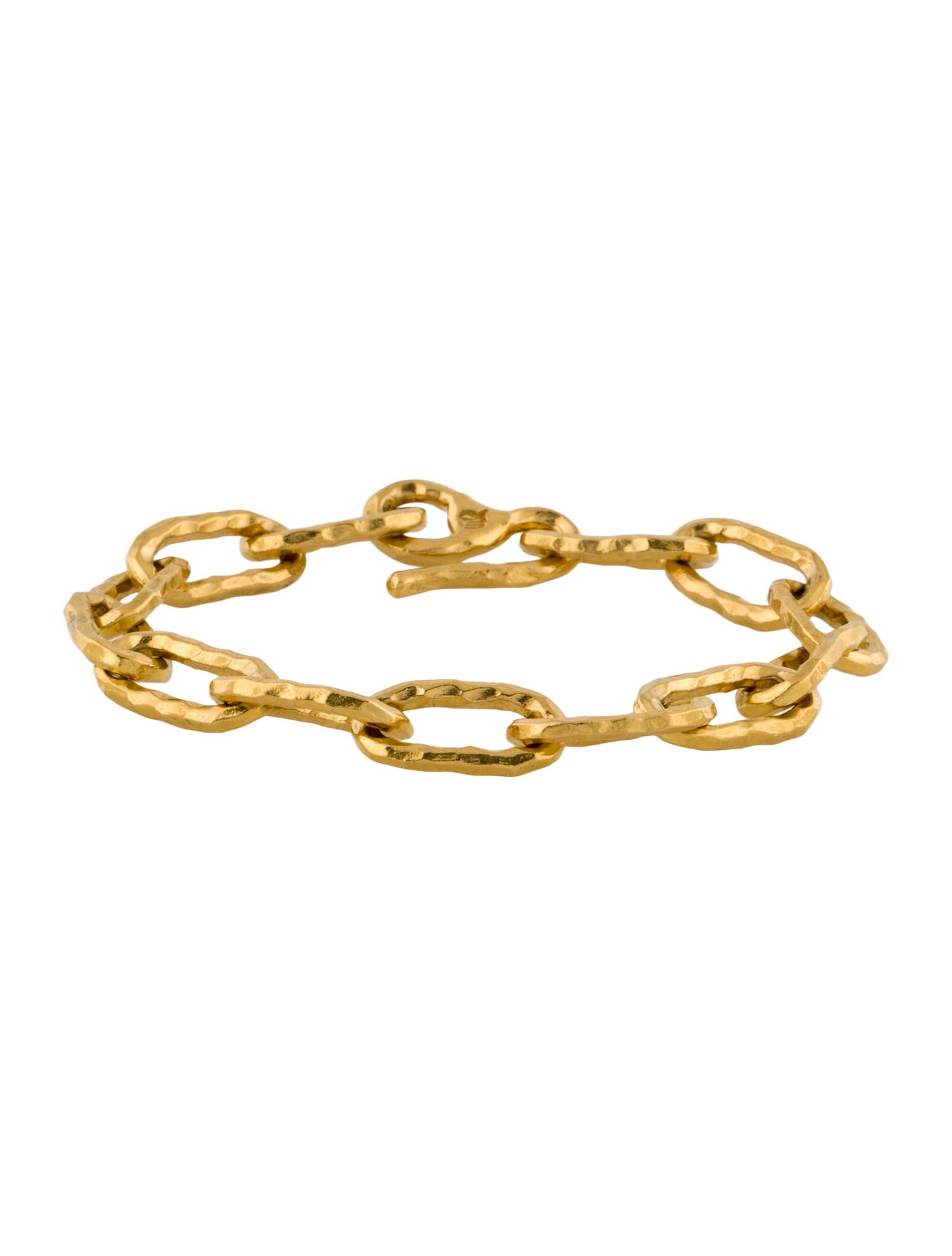 Jean Mahie 22K Hammered Link Bracelet