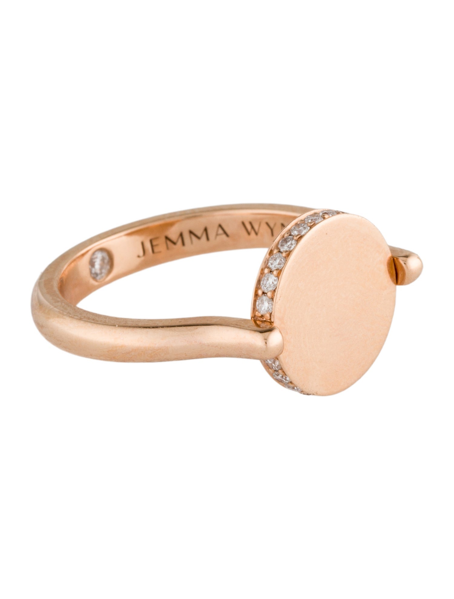 Jemma Wynne 18K Diamond Love Notes Flip Signet Ring