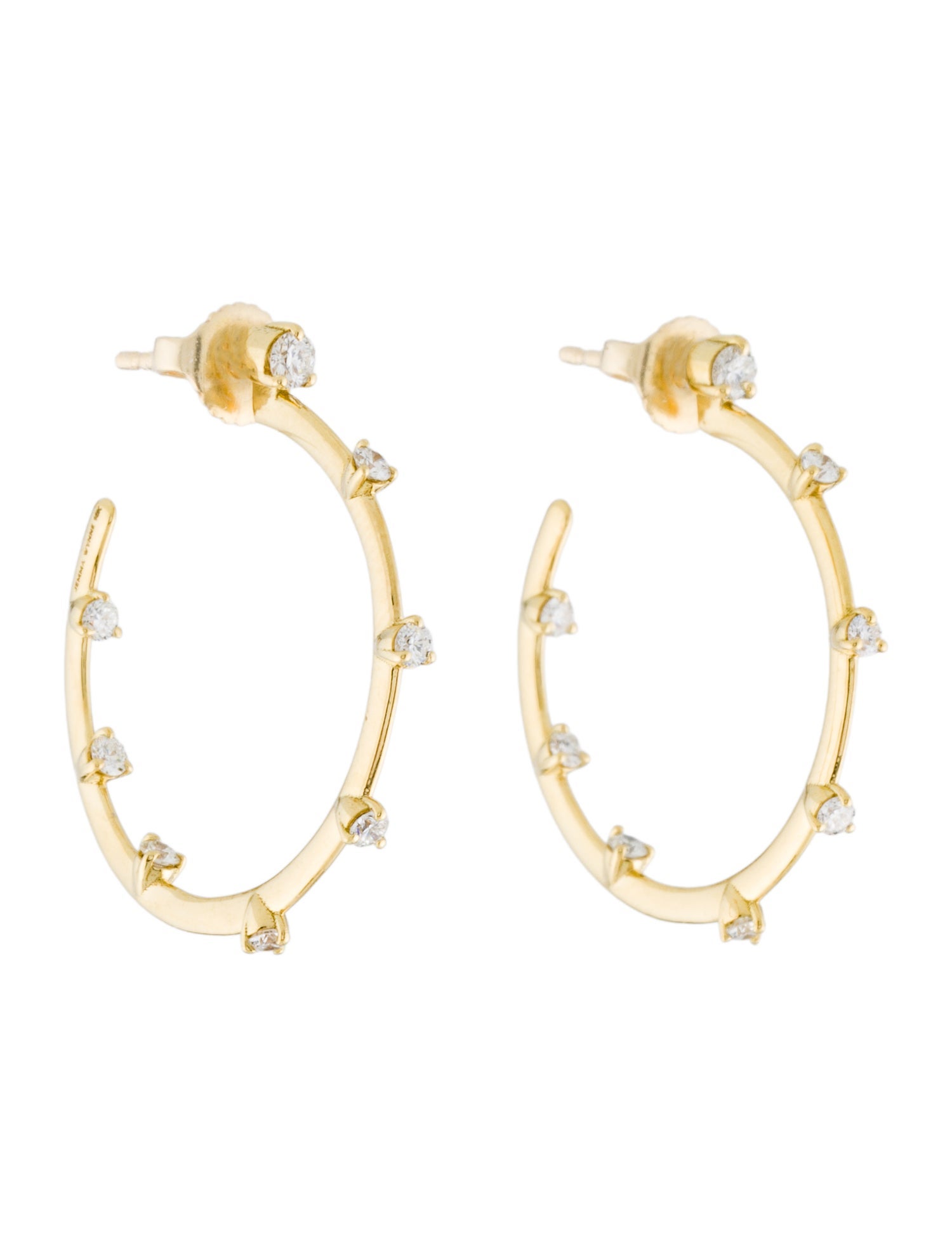 Jemma Wynne 18K Diamond Connexion Classic Medium Hoop Earrings