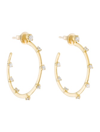 Jemma Wynne 18K Diamond Connexion Classic Medium Hoop Earrings