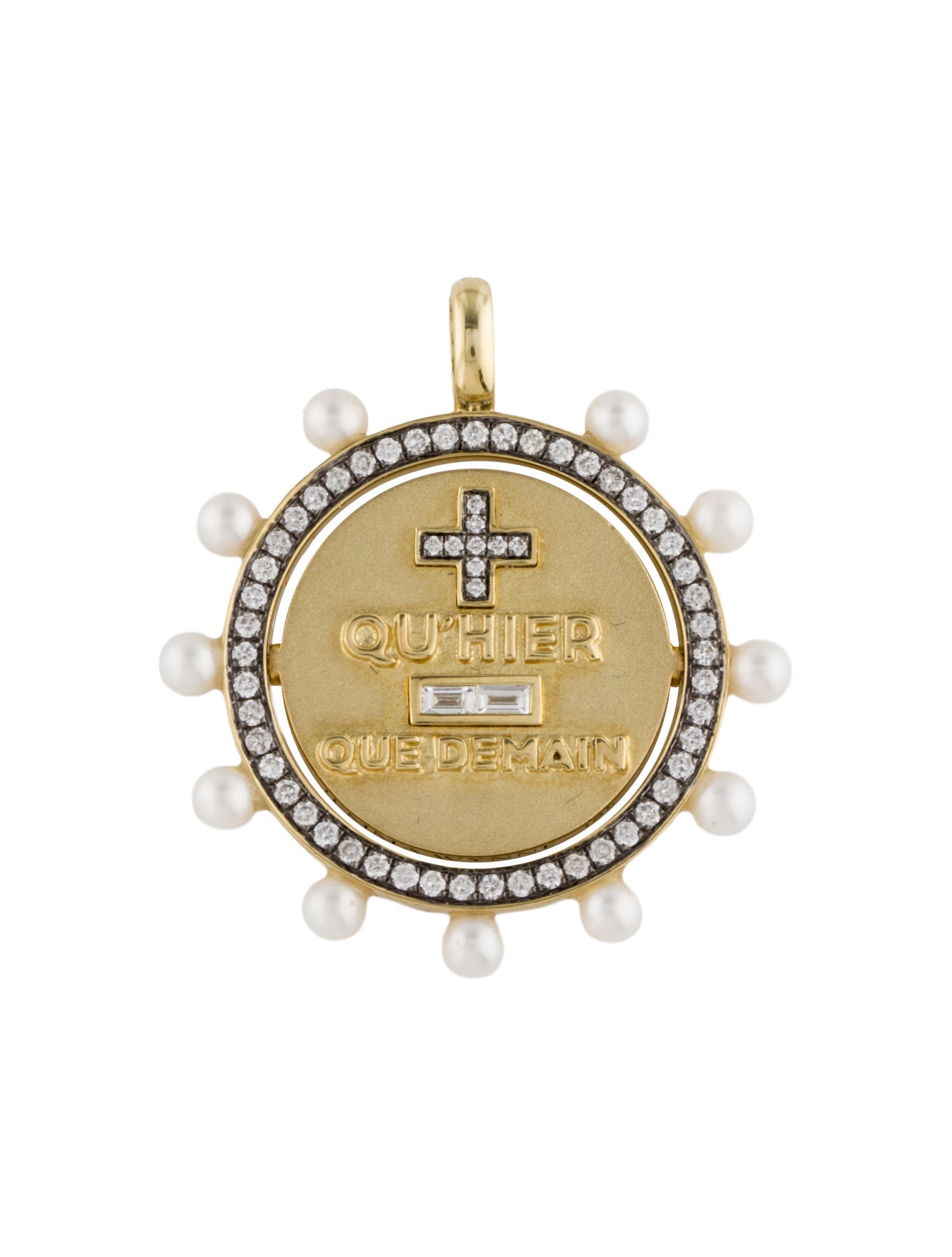 Jemma Wynne 18K Pearl & Diamond Love Notes Pendant