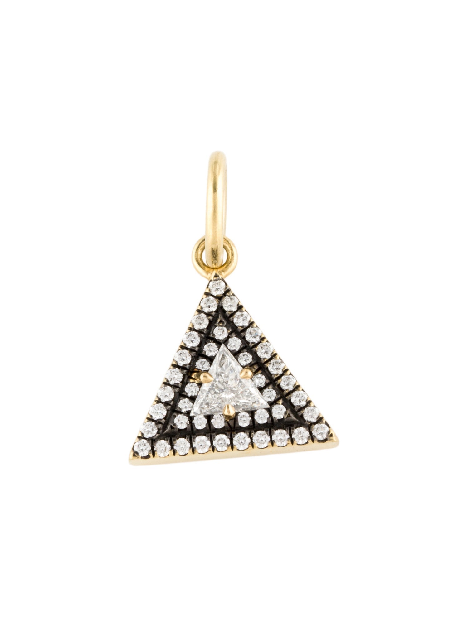 Jemma Wynne 18K Diamond Triangle Connexion Necklace Pendant