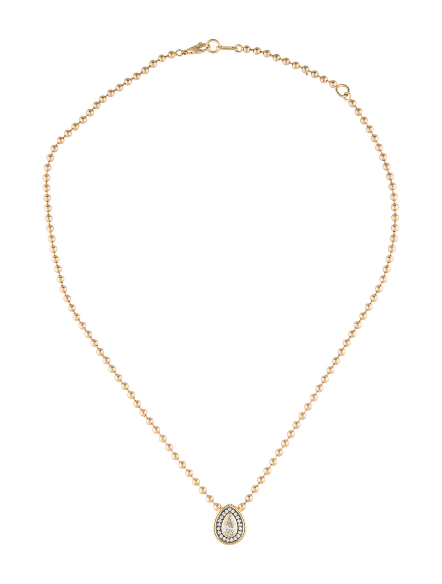 Jemma Wynne 18K Diamond Pear Connexion Pave Necklace