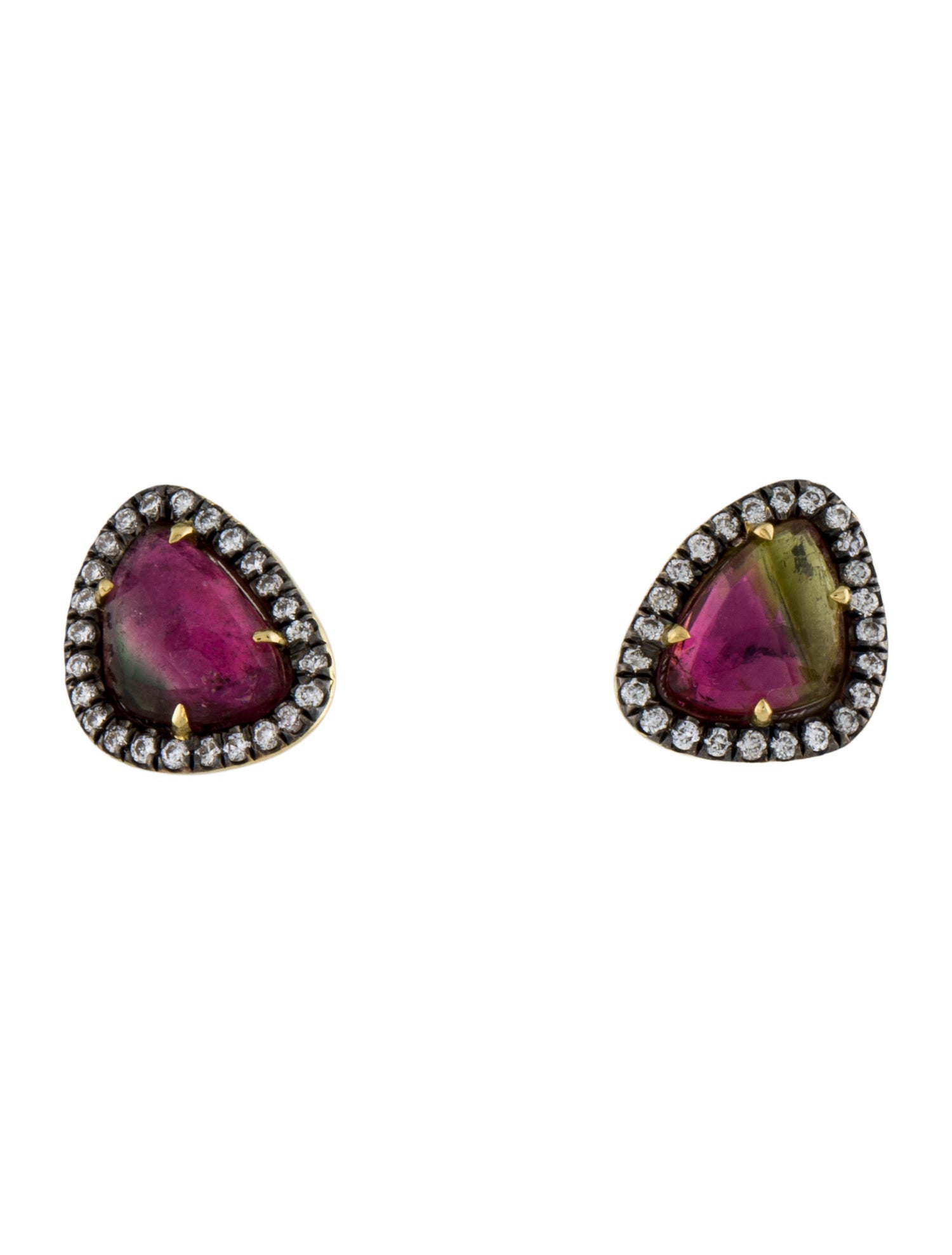 Jemma Wynne 18K Tourmaline & Diamond Stud Earrings