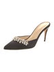 Jennifer Chamandi Satin Crystal Embellishments Mules