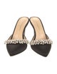 Jennifer Chamandi Satin Crystal Embellishments Mules