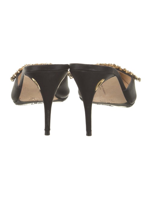 Jennifer Chamandi Satin Crystal Embellishments Mules