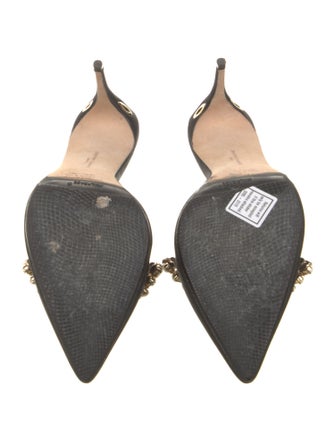 Jennifer Chamandi Satin Crystal Embellishments Mules