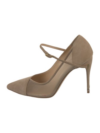 Jennifer Chamandi Suede Mesh Accents Pumps
