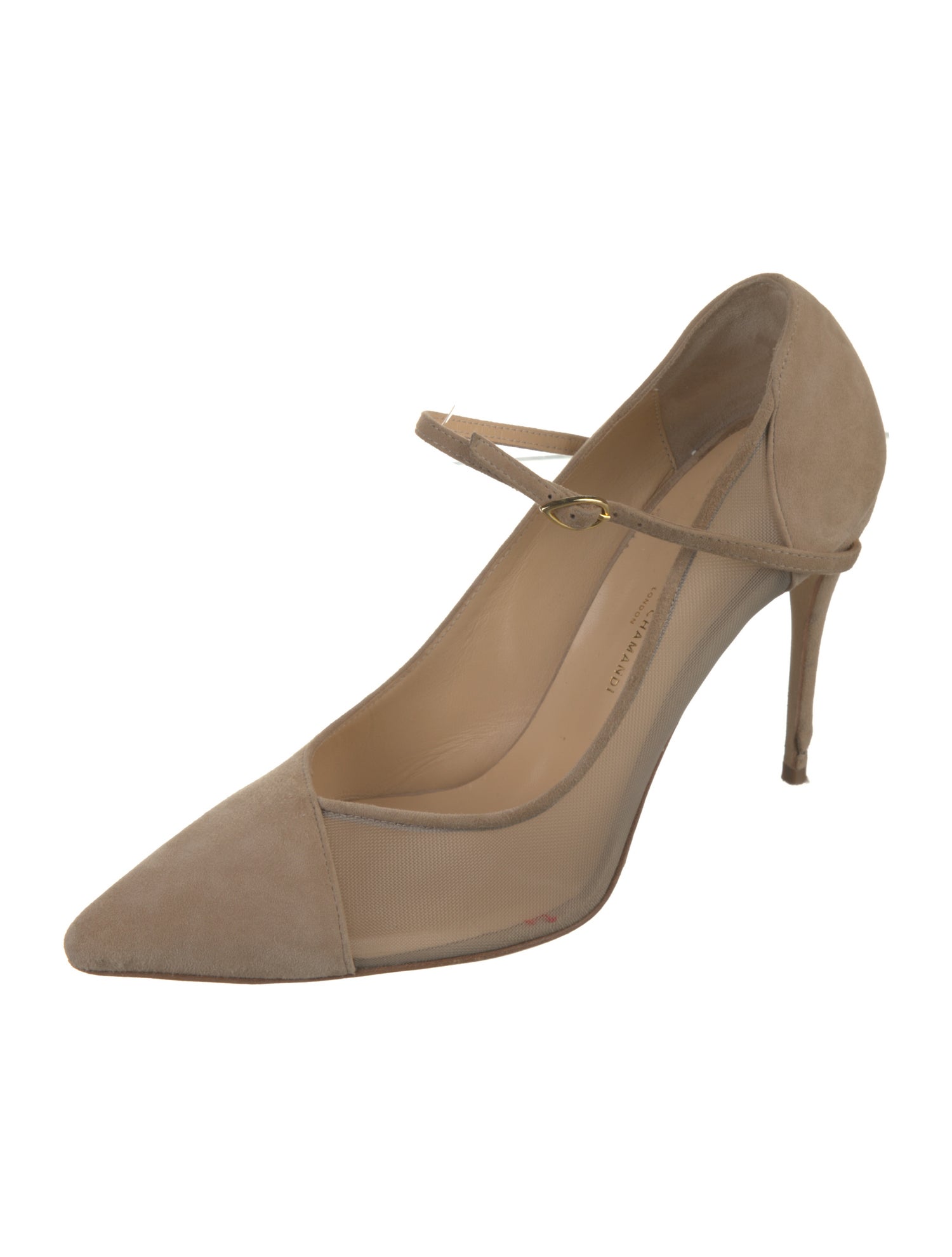 Jennifer Chamandi Suede Mesh Accents Pumps