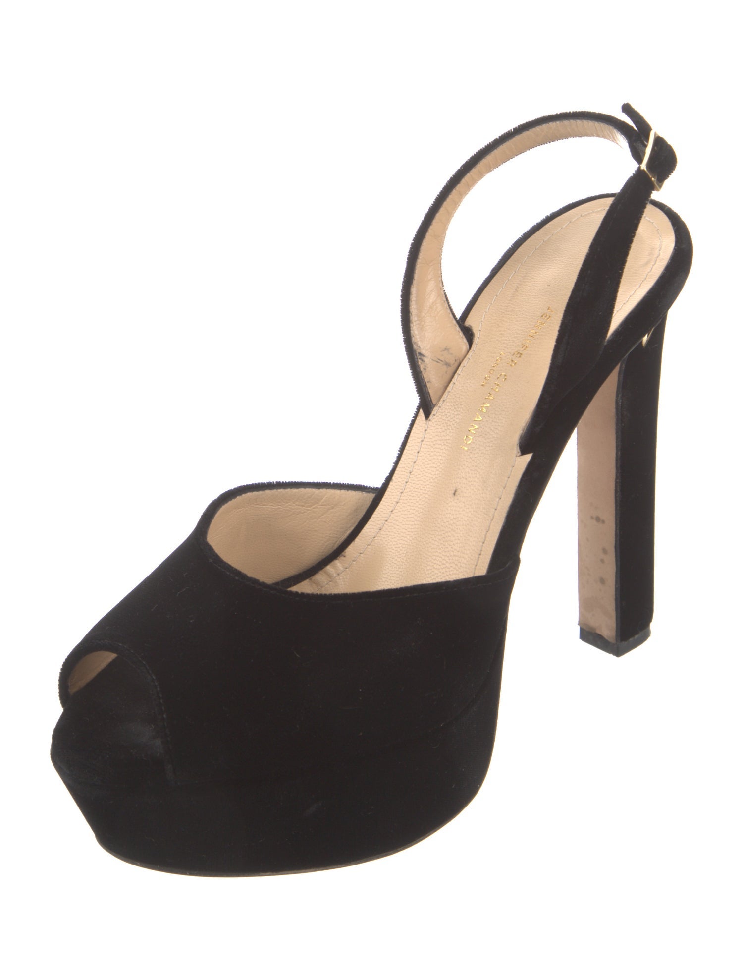 Jennifer Chamandi Velvet Slingback Pumps