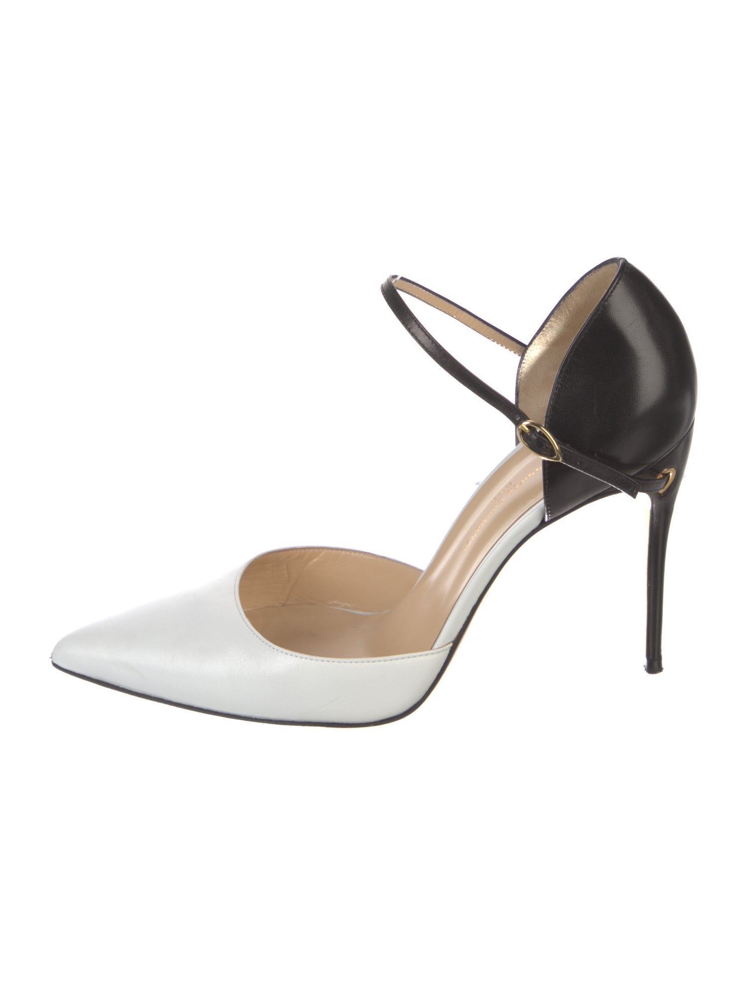 Jennifer Chamandi Leather Colorblock Pattern D'Orsay Pumps
