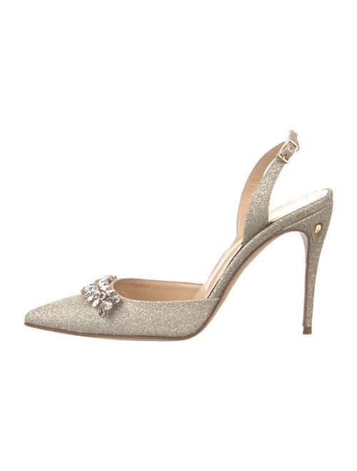 Jennifer Chamandi Glitter Accents Slingback Pumps