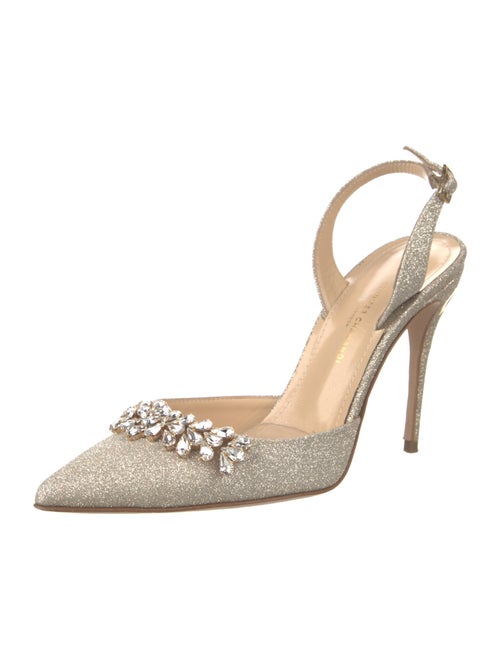 Jennifer Chamandi Glitter Accents Slingback Pumps