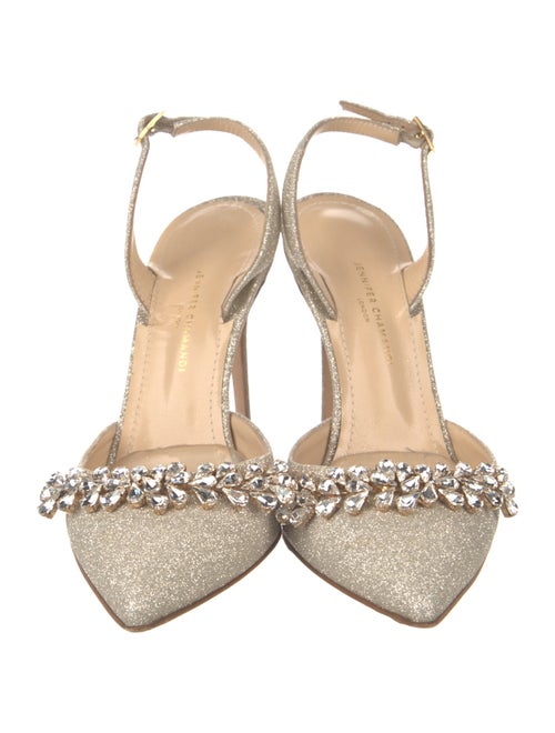 Jennifer Chamandi Glitter Accents Slingback Pumps