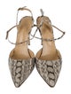 Jennifer Chamandi Snakeskin Animal Print Slingback Pumps
