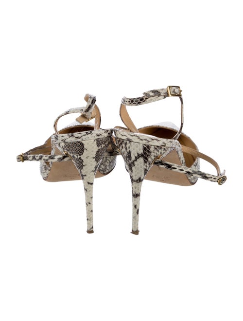 Jennifer Chamandi Snakeskin Animal Print Slingback Pumps