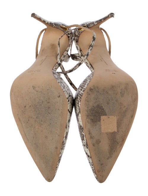 Jennifer Chamandi Snakeskin Animal Print Slingback Pumps