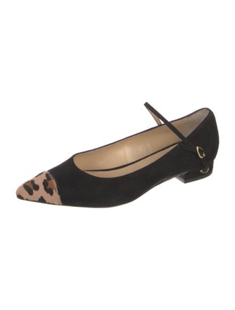 Jennifer Chamandi Suede Animal Print Ballet Flats