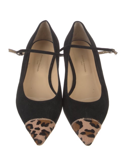 Jennifer Chamandi Suede Animal Print Ballet Flats
