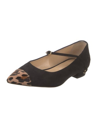 Jennifer Chamandi Suede Animal Print Ballet Flats