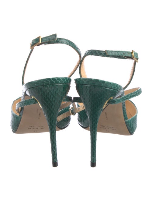 Jennifer Chamandi Snakeskin Slingback Pumps