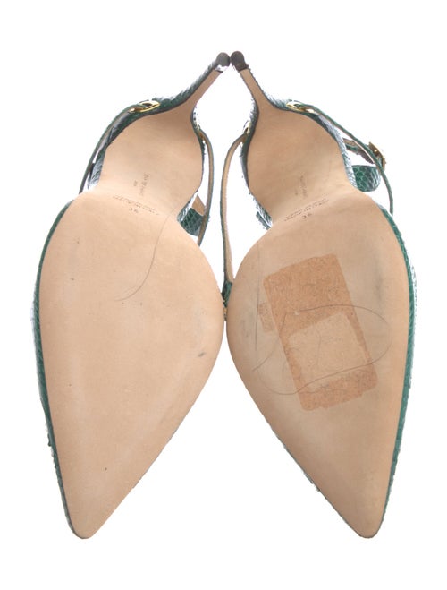 Jennifer Chamandi Snakeskin Slingback Pumps