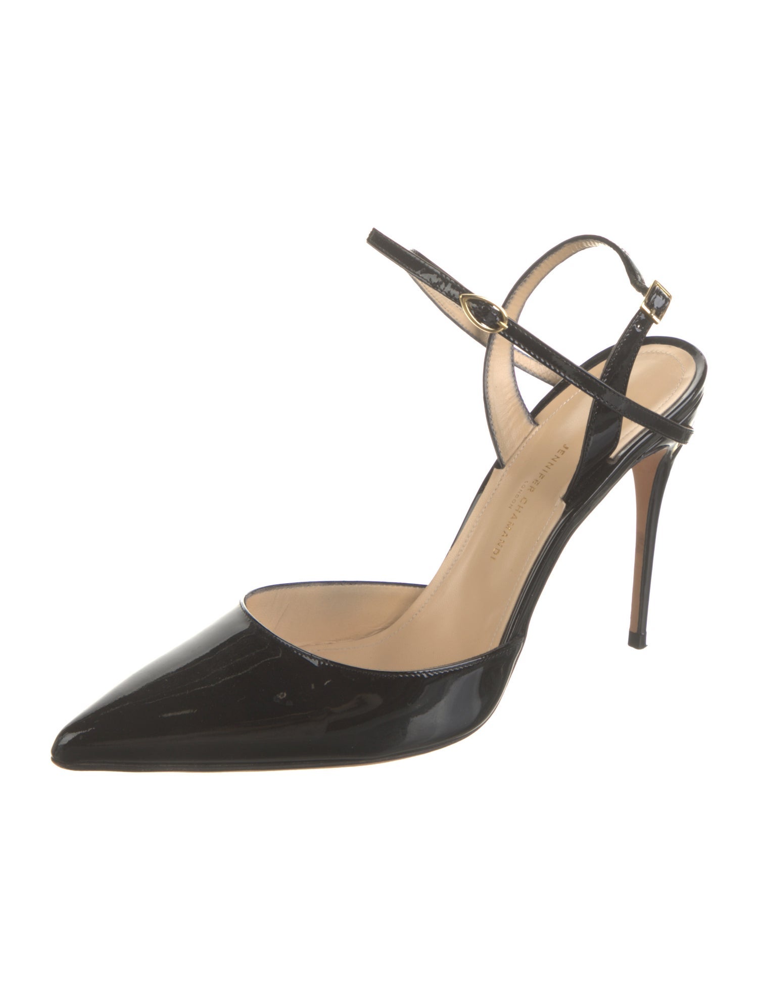 Jennifer Chamandi Patent Leather Slingback Pumps
