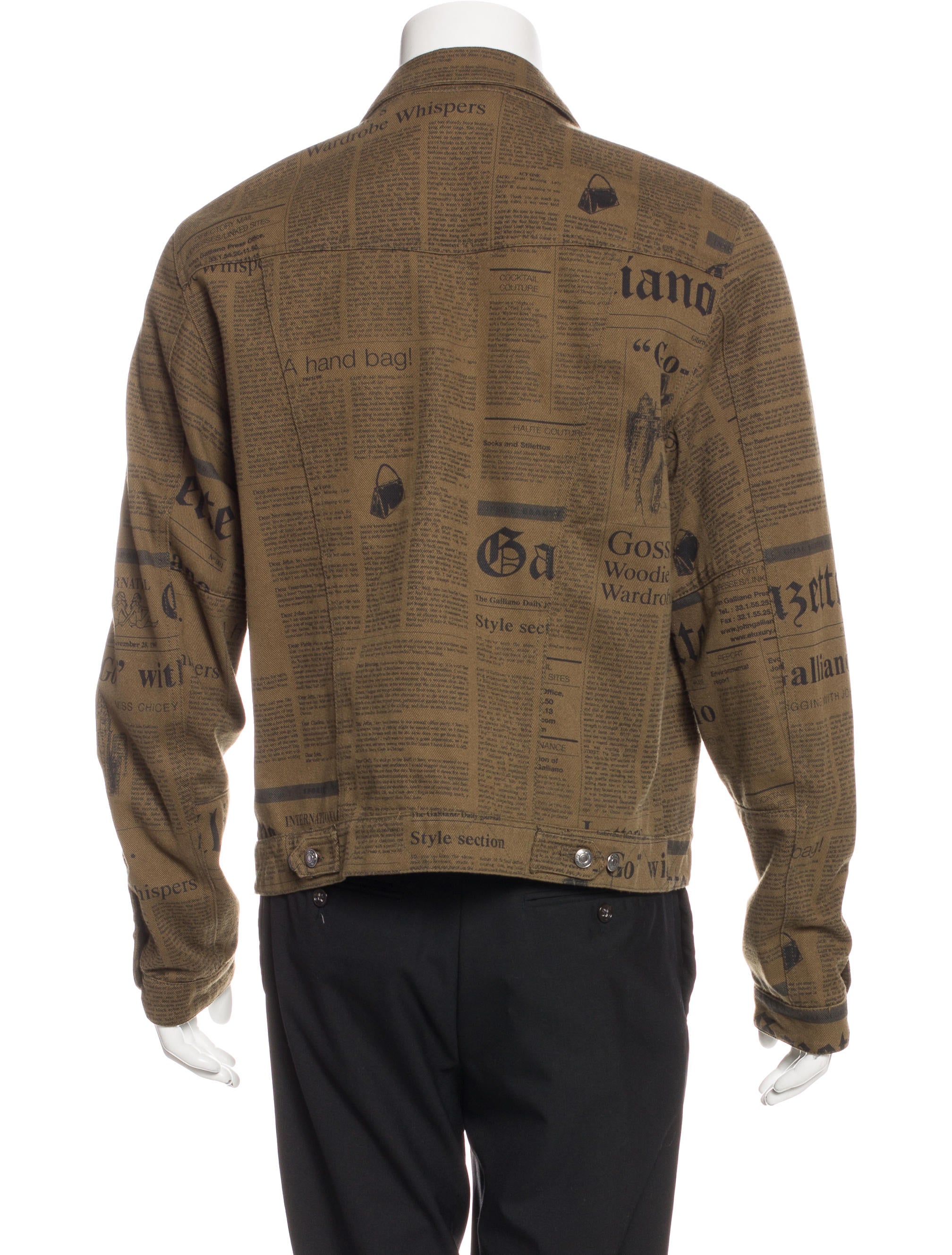 John Galliano Newspaper Print Jacket Clothing JOH22463 The RealReal