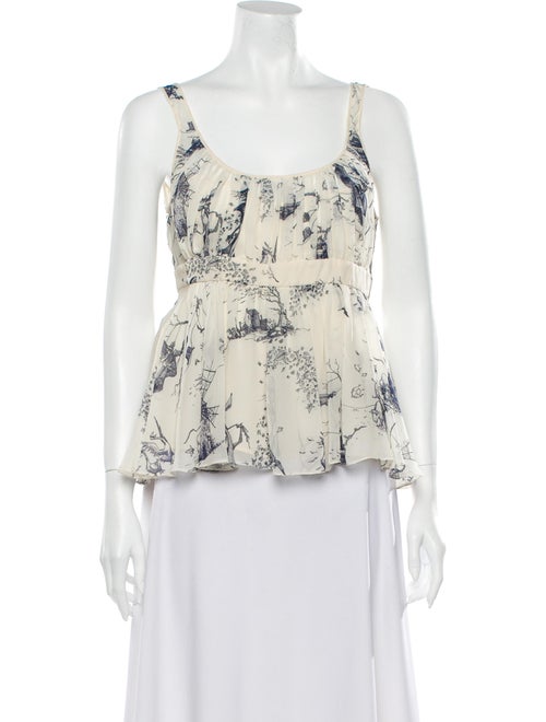 John Galliano Silk Printed Top