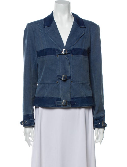 John Galliano Colorblock Pattern Blazer Blue