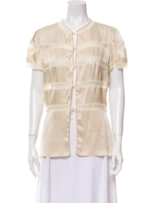 John Galliano Silk Tie Neck Blouse