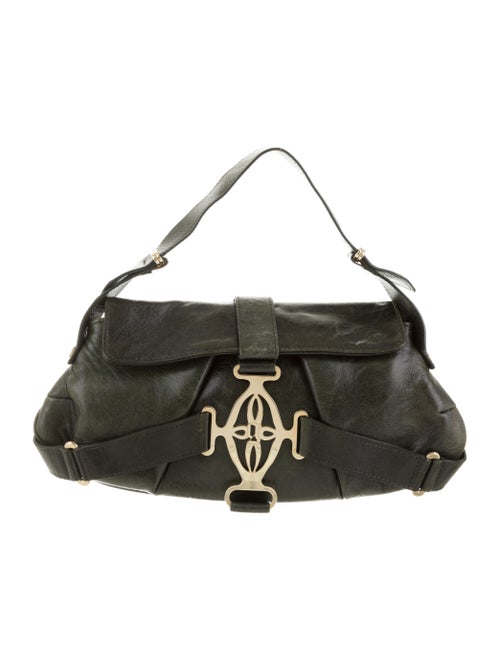 John Galliano Leather Monogram Hobo Black