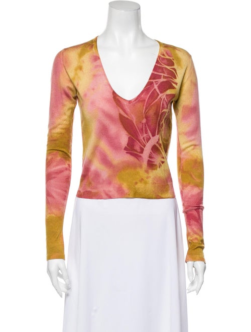 John Galliano Cashmere Tie-Dye Print Sweater