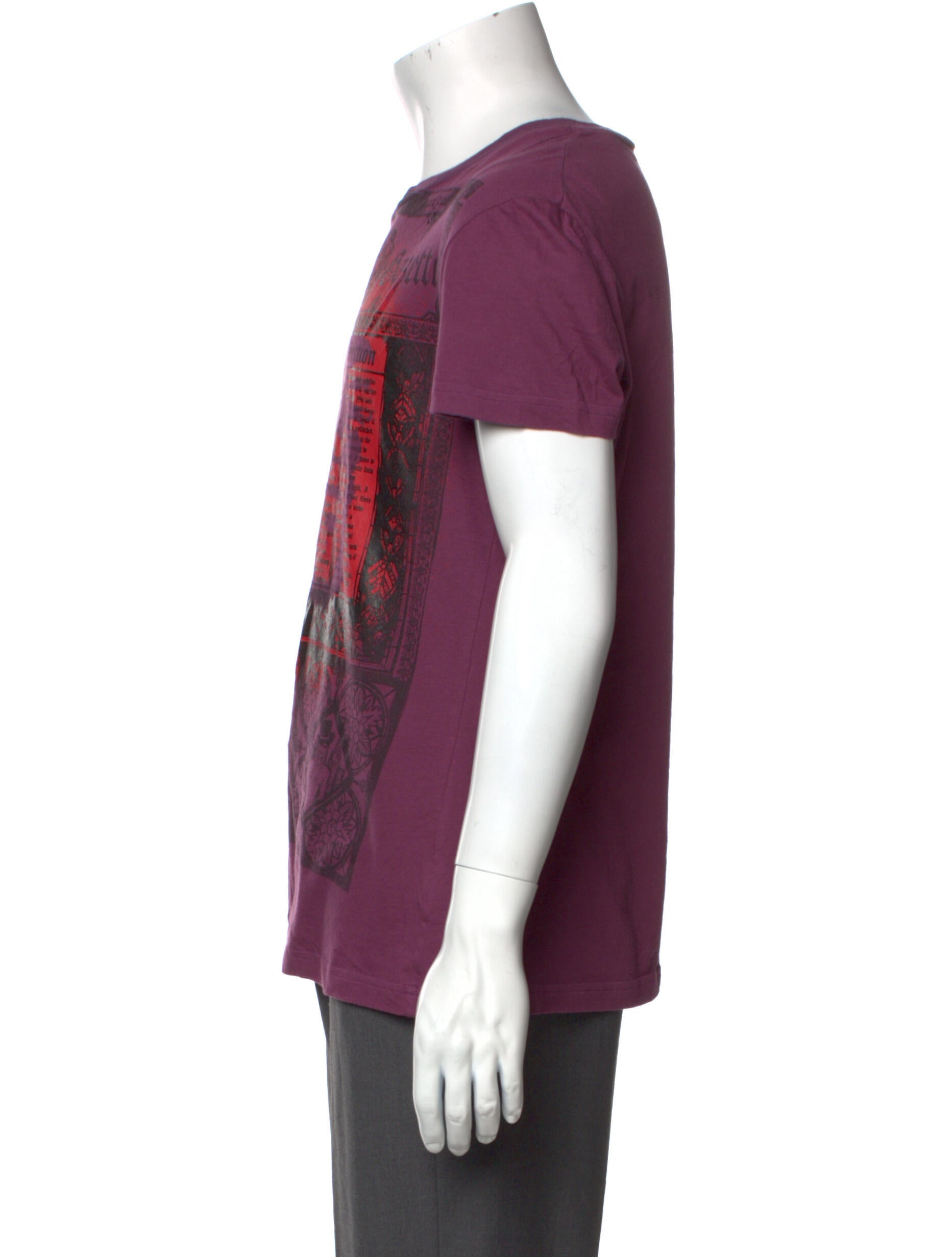 John Galliano Graphic Print Crew Neck T-Shirt w/ Tags