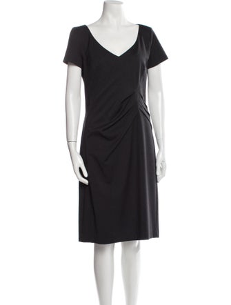 John Galliano V-Neck Knee-Length Dress
