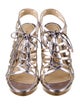 John Galliano Leather Colorblock Pattern Sandals