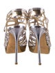 John Galliano Leather Colorblock Pattern Sandals