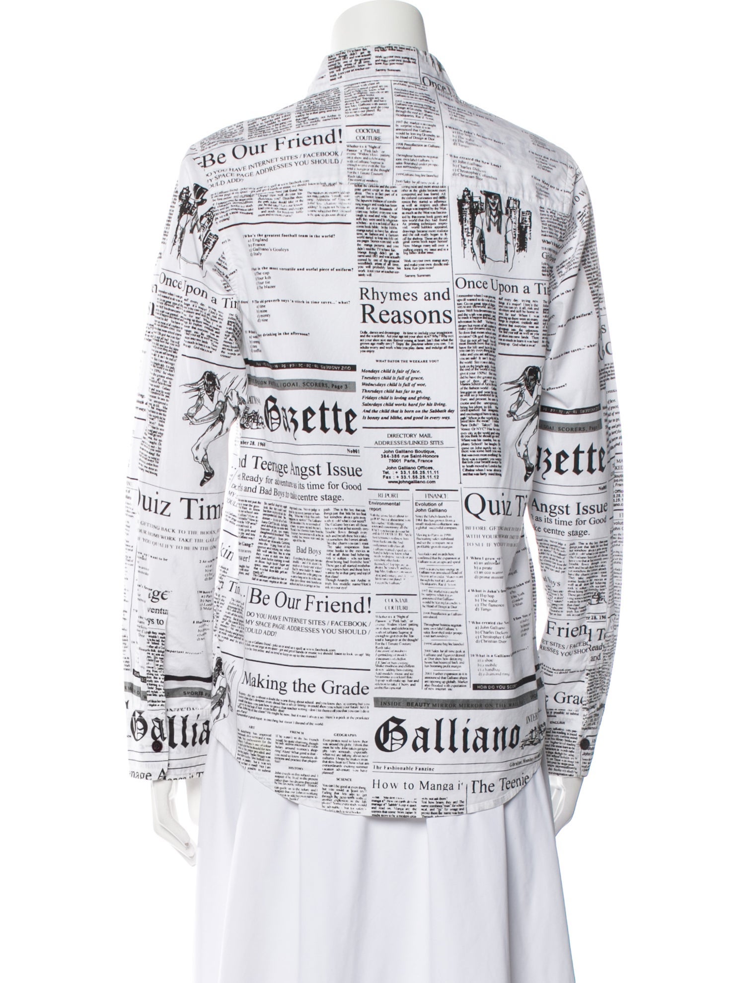 John Galliano Boys' Newspaper Print Button-Up Shirt