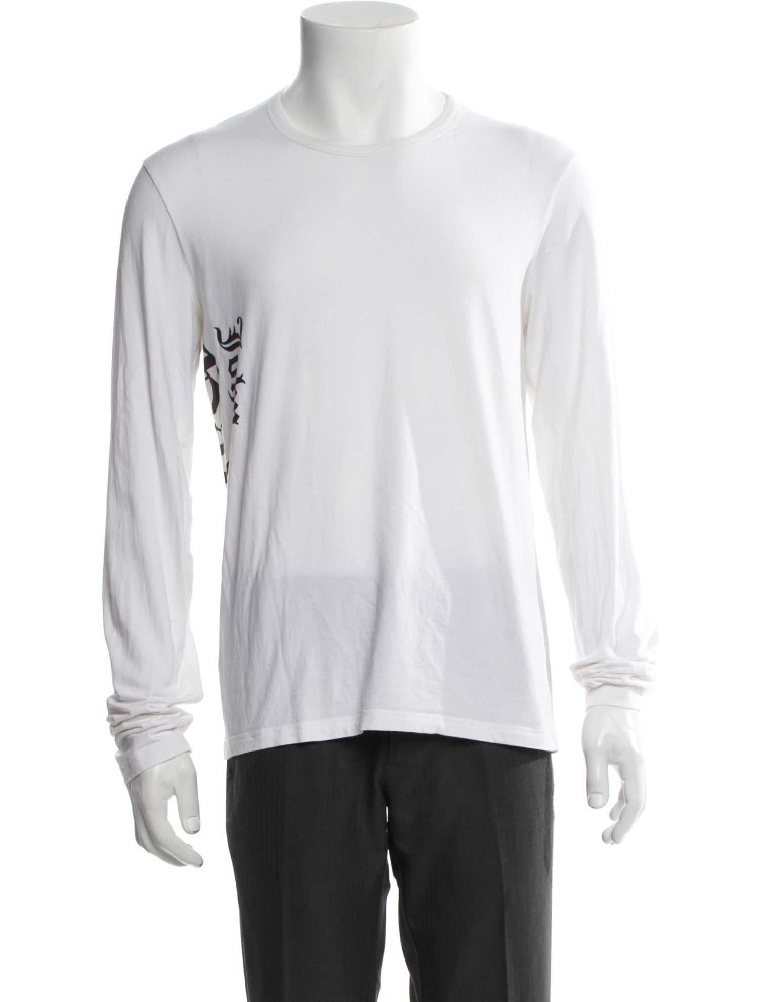 John Galliano Newspaper Print V-Neck T-Shirt - White T