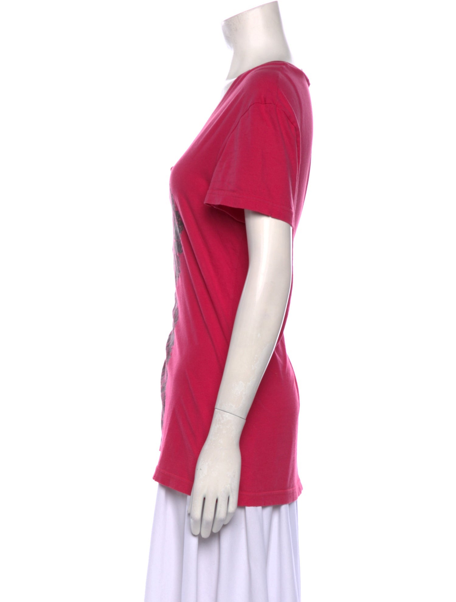 John Galliano Graphic Print V-Neck T-Shirt