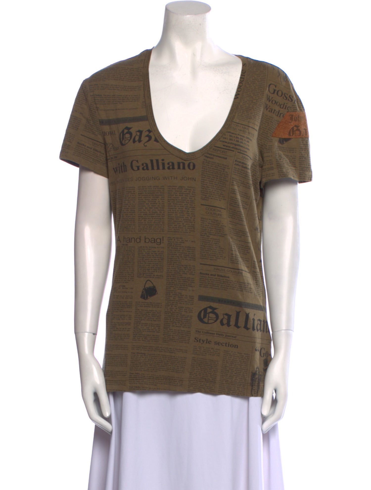 John Galliano Graphic Print Scoop Neck T-Shirt