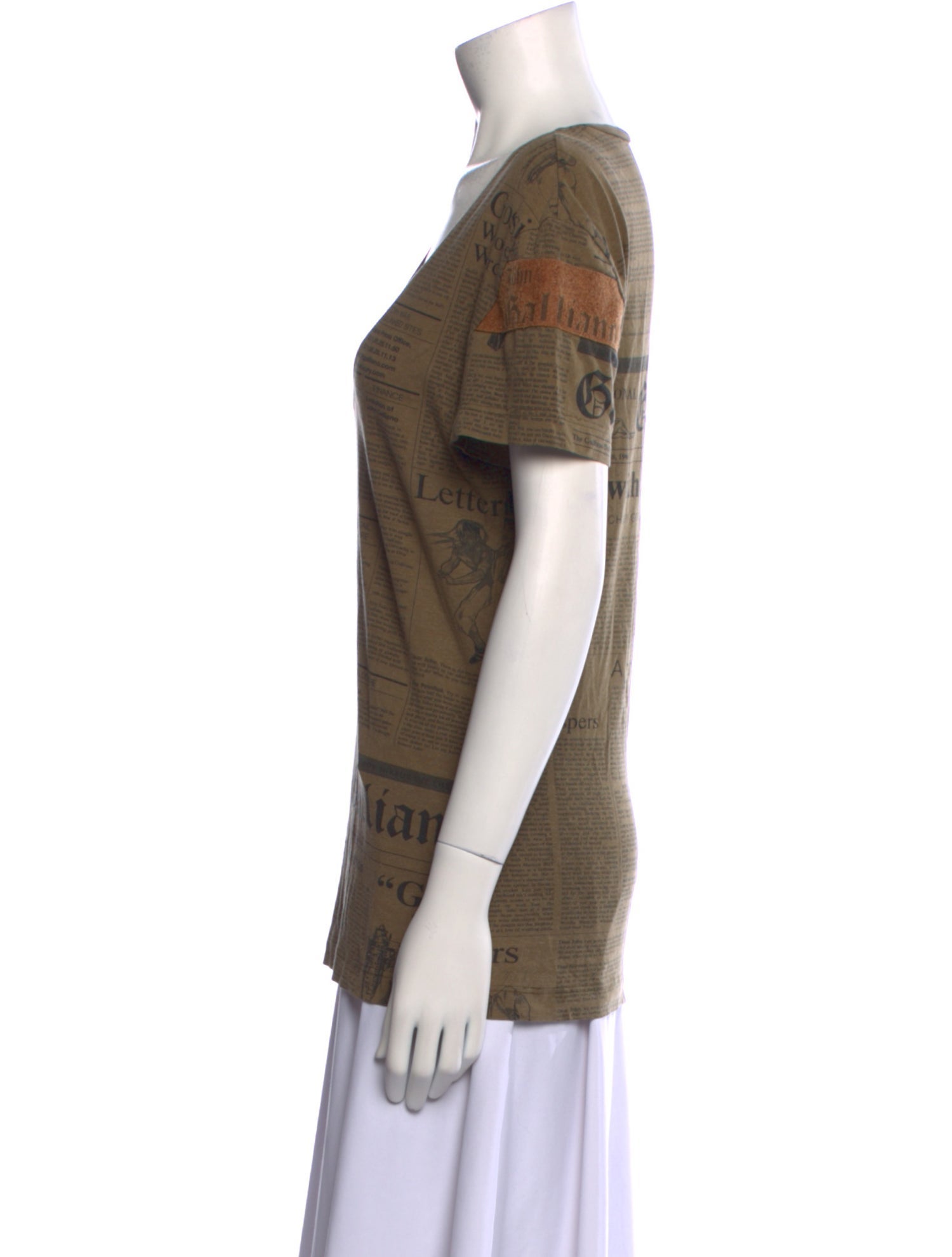 John Galliano Graphic Print Scoop Neck T-Shirt