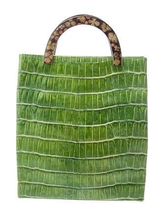 John Galliano Embossed Leather Top Handle Bag