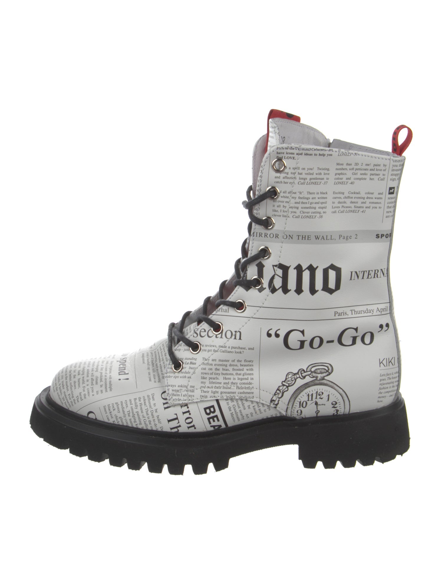 John Galliano Leather Combat Boots