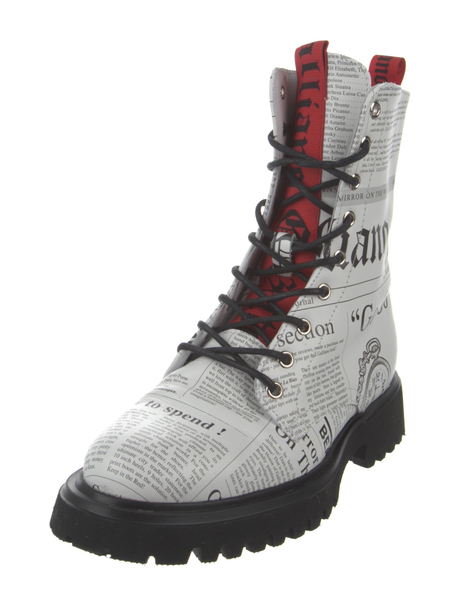 John Galliano Leather Combat Boots