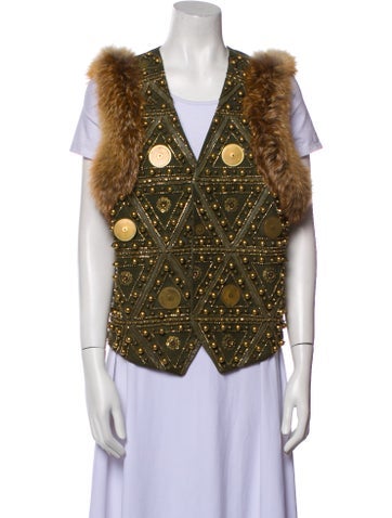 John Galliano Outerwear 2011 Calf Leather Vest Us38, It48 | M