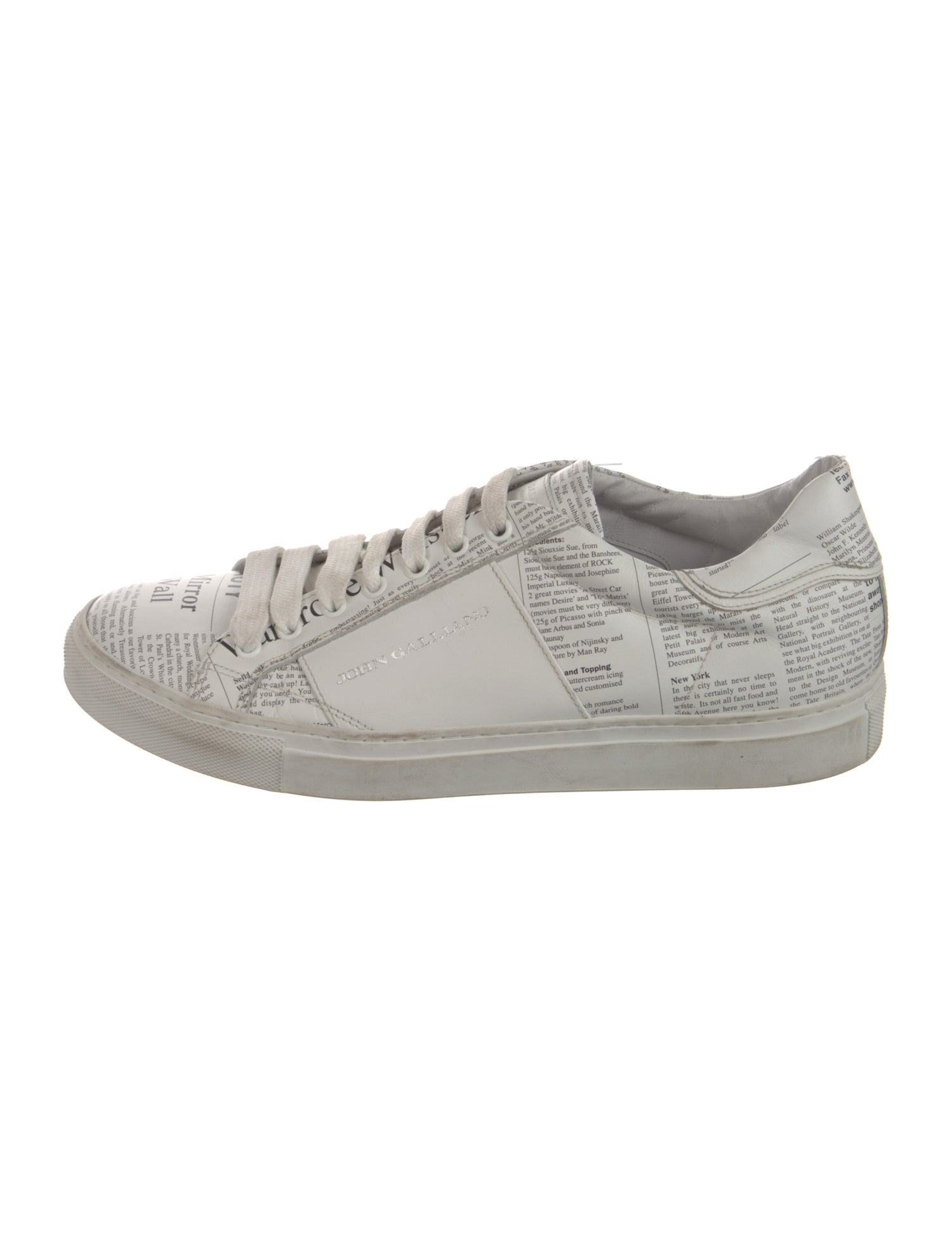 John Galliano Leather Printed Sneakers