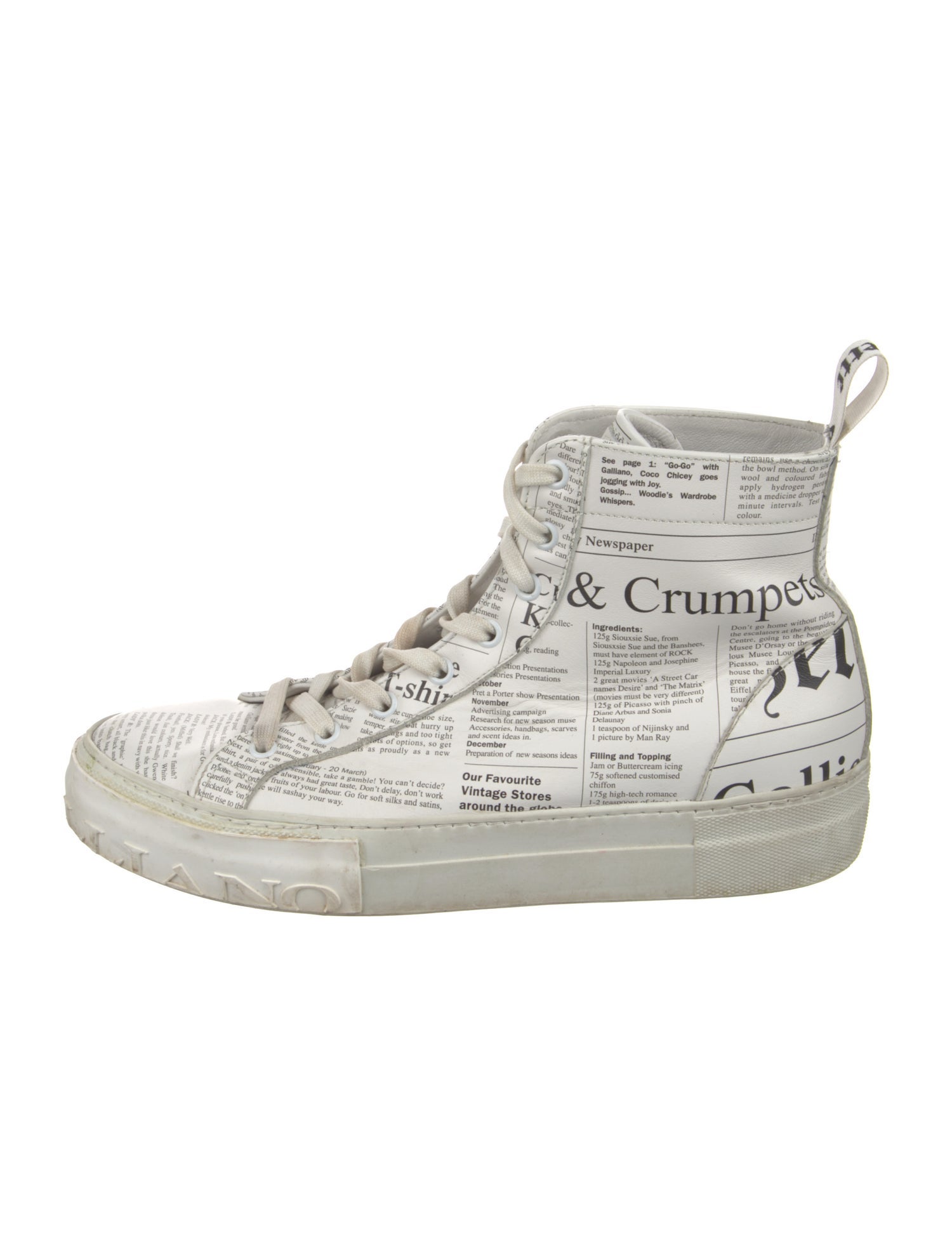 John Galliano Leather Printed Sneakers