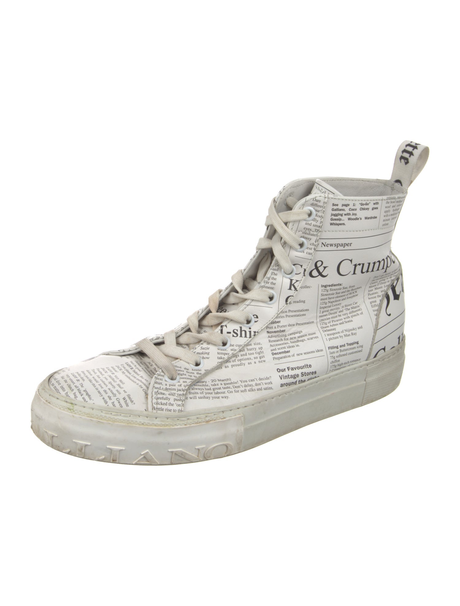 John Galliano Leather Printed Sneakers